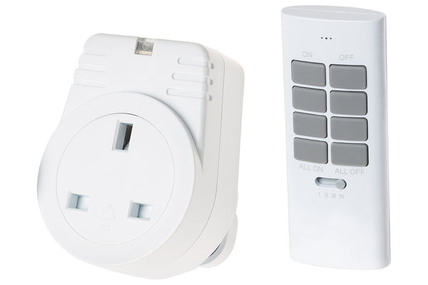 Maplin ORB RF Remote Controlled Mains Plug Socket with 1 Remote Version S2 - White