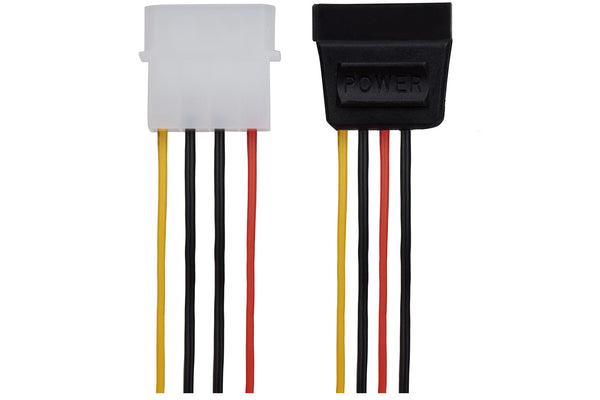 Maplin 4 Pin Molex Male to 15 Pin SATA Female Power Lead Cable - 0.2m