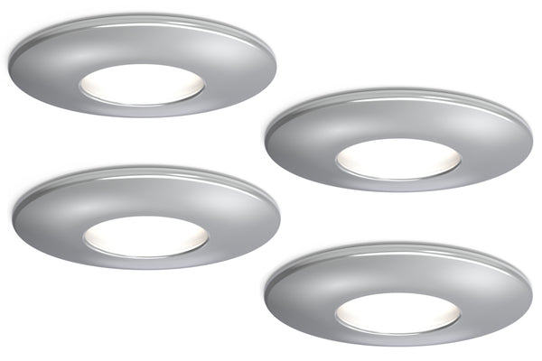 4lite IP65 GU10 Fire-Rated Downlight - Chrome, Pack of 4