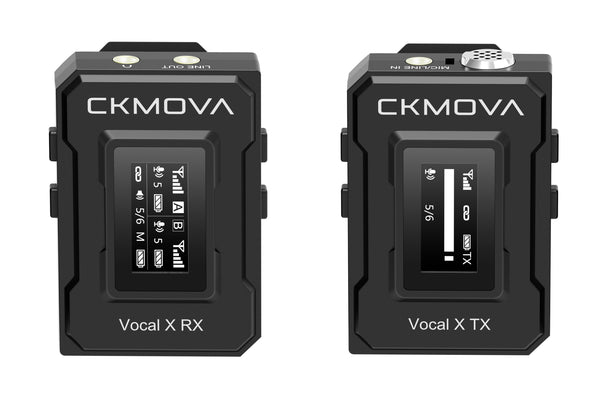 CKMOVA VOCAL X V1 Ultra Compact 2.4GHZ Dual Channel Wireless Microphone System 1x Transmitter 1 x Receiver
