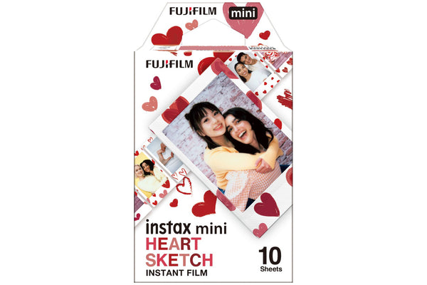 Fujifilm Instax Mini Heart Sketch Photo Film - 10 Shot Pack