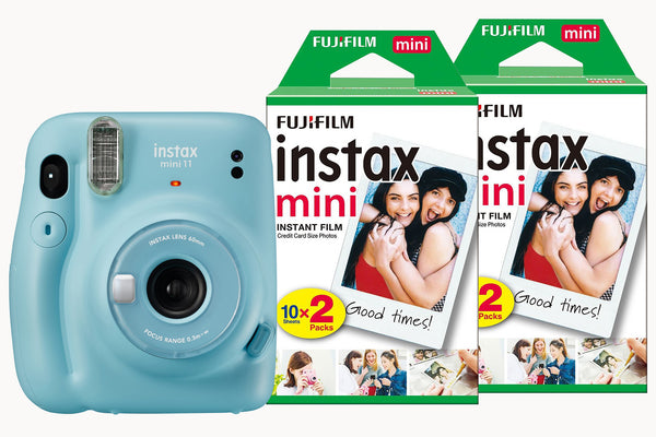 Fujifilm Instax Mini 11 Instant Camera with 40 Shot Film Pack - Sky Blue