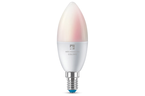 4lite WiZ Connected C37 Candle Dimmable Multicolour LED Smart Bulb - E14 Small Screw