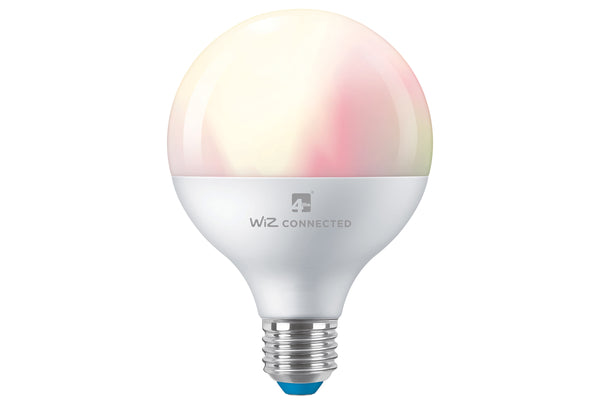 4lite WiZ Connected G95 Multicolour Dimmable WiFi LED Smart Bulb - E27 Large Screw