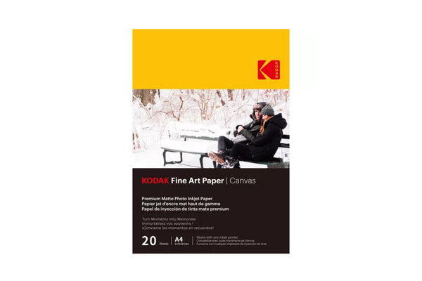 Kodak Fine Art Canvas A4 210x297mm Premium Matte Photo Inkjet Paper - 20 Sheets