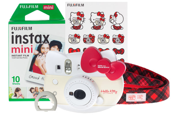 Fujifilm Instax Mini Hello Kitty Instant Camera Bundle with 10 Shot Pack - White
