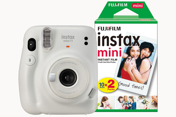 Fujifilm Instax Mini 11 Instant Camera with 20 Shot Film Pack - Ice White