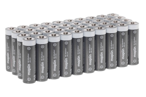 Maplin 40x AA LR6 1.5V Alkaline Batteries 7 Year Shelf Life High Performance