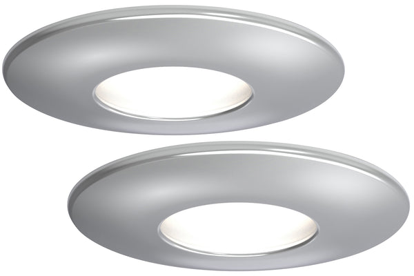 4lite WiZ Connected Fire-Rated IP20 GU10 Smart LED Downlight - Chrome, Pack of 2