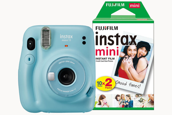 Fujifilm Instax Mini 11 Instant Camera with 20 Shot Film Pack - Sky Blue