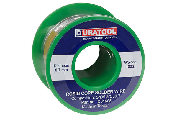 DURATOOL Lead-Free Solder Wire, 0.7mm, 100g
