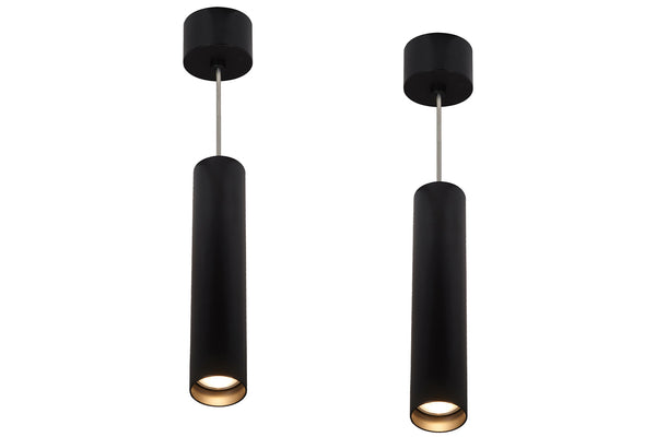 4lite High Output Dimmable 3K LED Ceiling Pendant Light - Black, Pack of 2