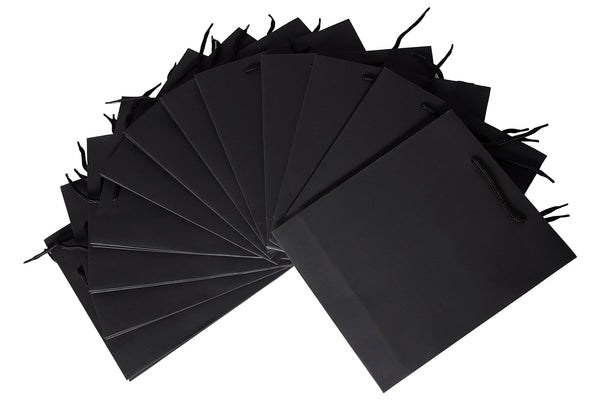 Office Outlet Medium Gift Bag (35 x 12 x 8.5cm) (Pack of 12) - Black