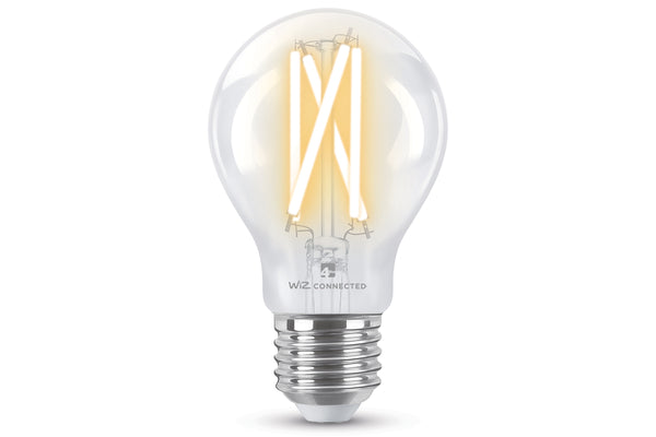 4lite WiZ Connected A60 Filament Clear WiFi LED Smart Bulb - E27 Large Screw