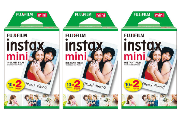 Fujifilm Instax Mini Instant Photo Film - White, 60 Shot Pack