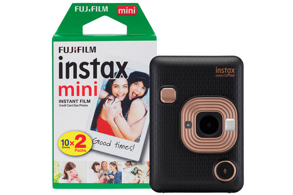 Fujifilm Instax Mini LiPlay Hybrid Instant Camera with 20 Shot Pack - Elegant Black