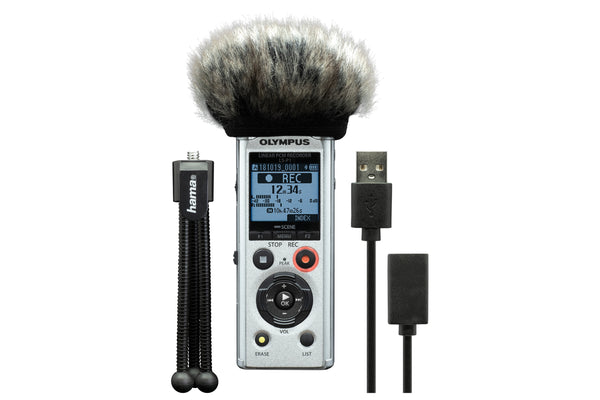 Olympus LS-P1 4GB Hi Res Audio Recorder Podcaster Kit with Mini Tripod, Windscreen and USB Cable