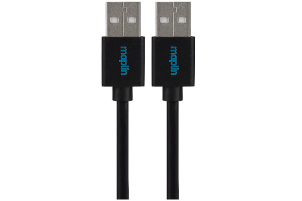 Maplin USB-A 2.0 to USB-A 2.0 Cable - Black, 0.75m