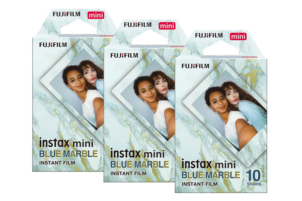 Fujifilm Instax Mini Instant Photo Film - Blue Marble, Pack of 30