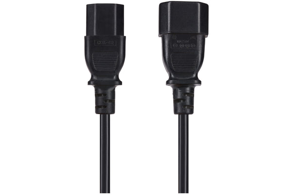 Maplin Power Lead IEC C14 Male Plug to C13 Female Extension Lead 2m - Black