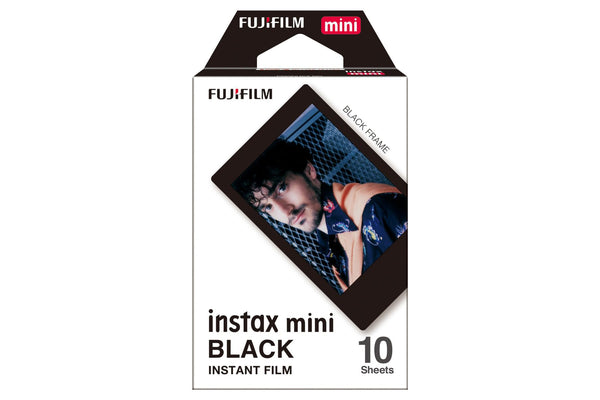 Fujifilm Instax Mini Instant Photo Film - Black, 10 Shot Pack