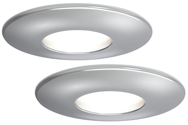 4lite WiZ Connected Fire-Rated IP65 GU10 Smart LED Downlight - Chrome, Pack of 2
