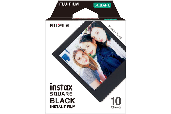 Fujifilm Instax Square Instant Photo Film - Black, 10 Shot Pack
