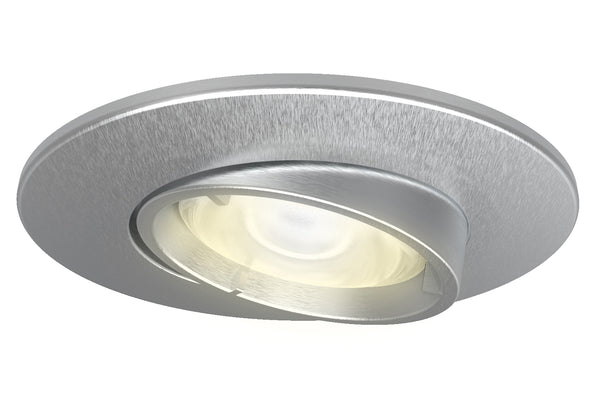 4lite IP20 GU10 Fire-Rated Adjustable Downlight - Satin Chrome