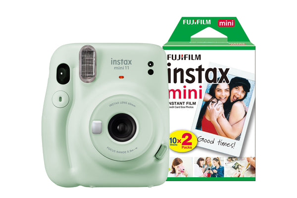 Fujifilm Instax Mini 11 Instant Camera with 20 Shot Film Pack - Pastel Green