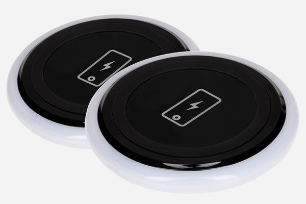 Status 1A Wireless Desktop Charger Pad for Qi Charging Compatible Phones - Twin Pack, Black