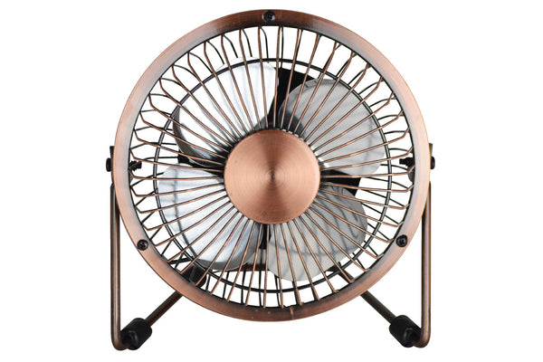 Status Portable USB Powered 4" Desk Mini Fan - Antique Metal