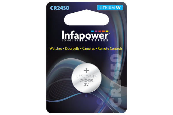 InfaPower CR2450 3V Lithium Coin Cell Battery