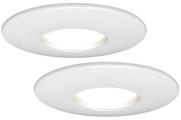 4lite WiZ Connected Fire-Rated IP20 GU10 Smart LED Downlight - Matte White, Pack of 2