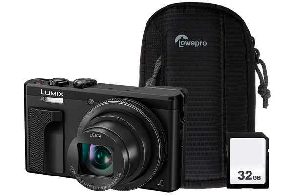 Panasonic DMC-TZ80 Black Camera Kit inc Case & 32GB SD Card