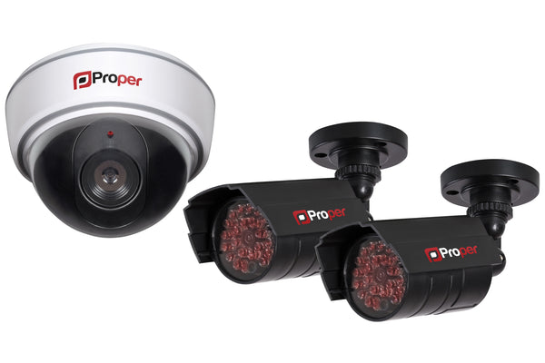 ProperAV Replica Security Camera Kit including 1 x Dome and 2 x Camera's
