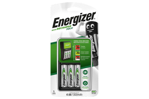 Energizer Maxi Charger with 4x 1300mAh Rechargeable AA Batteries