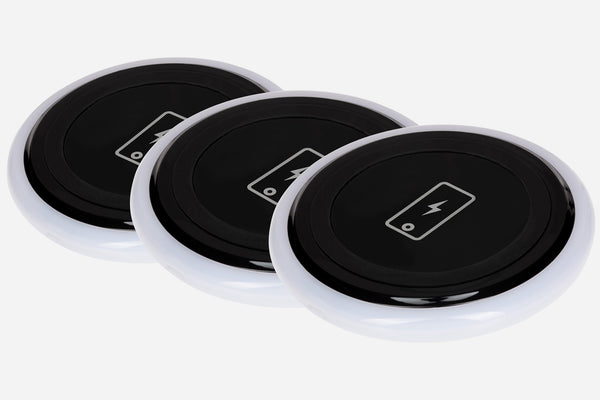 Status 1A Wireless Desktop Charger Pad for Qi Charging Compatible Phones - Triple Pack, Black