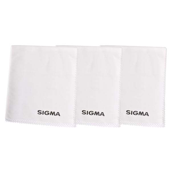 Sigma Large Micro Fibre Lens Cleaning Cloth - White, Pack of 3