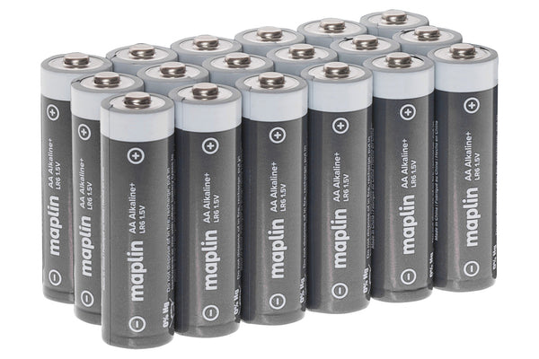 Maplin 18x AA LR6 1.5V Alkaline Batteries 7 Year Shelf Life High Performance