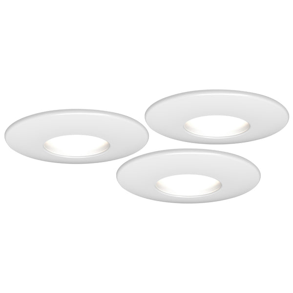 4lite WiZ Connected Fire-Rated IP20 GU10 Smart LED Downlight - Matte White, Pack of 3