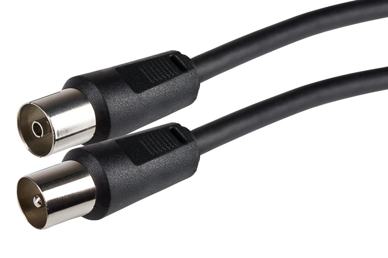 Maplin RF Male to RF Female Connector TV Aerial Coaxial Cable 2m Black