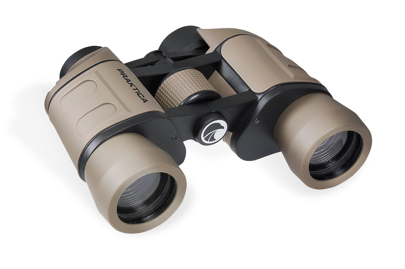 PRAKTICA Falcon 8x40mm Field Binoculars with Military Waterproof Compass - Sand