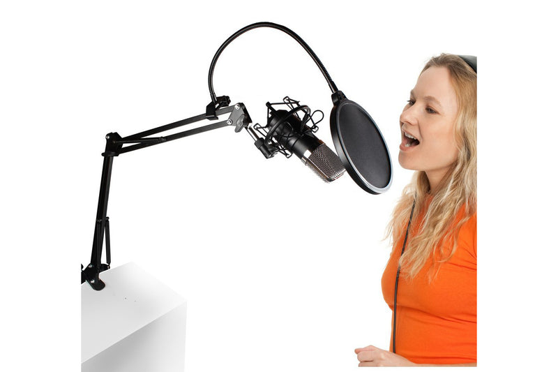 Maono XLR Condenser Cardioid Microphone with Boom Arm Kit & Pop Filter